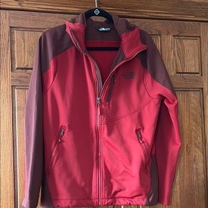 North Face Tenacious Hybrid Hoodie Men's Medium Red and Brown - Gently Used